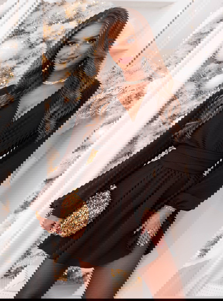 Czekoladowy kombinezon jak sukienka...