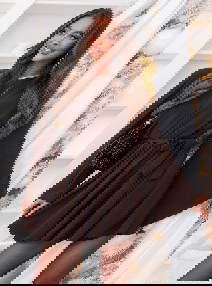 Czekoladowy kombinezon jak sukienka...