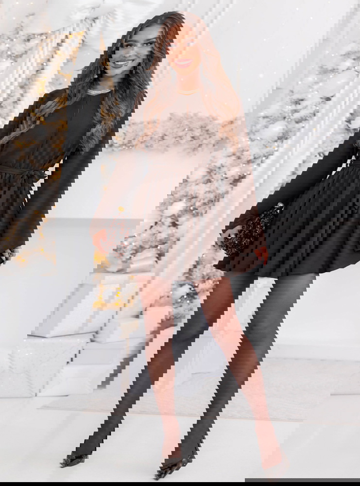 Czekoladowy kombinezon jak sukienka...