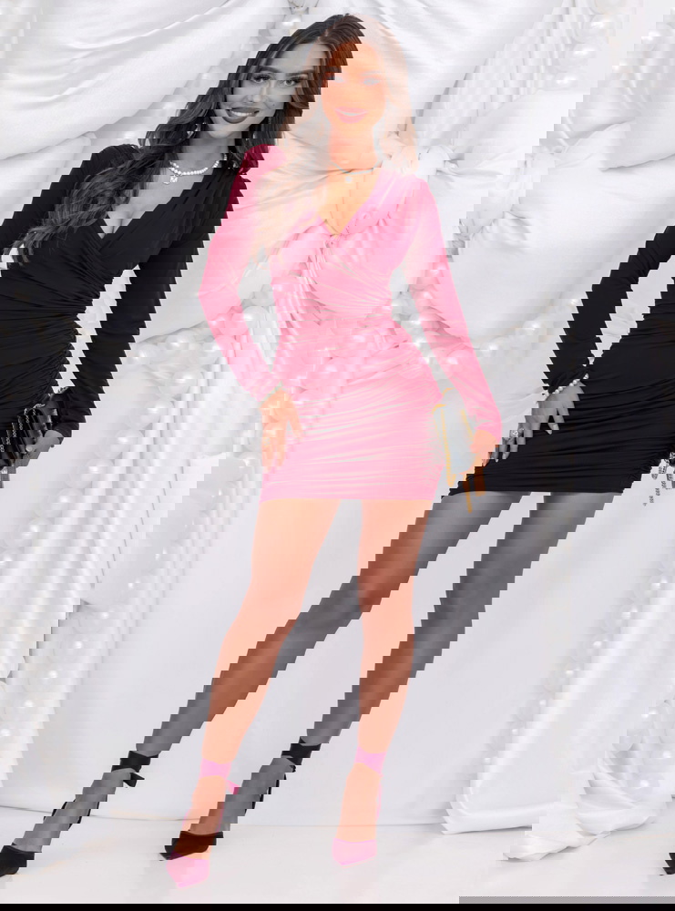 Bordowa świąteczna sukienka mini z...