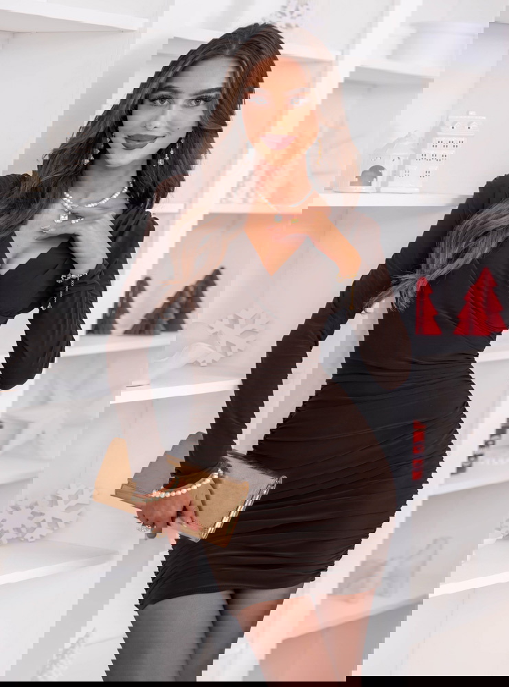 Czekoladowa świąteczna sukienka mini...