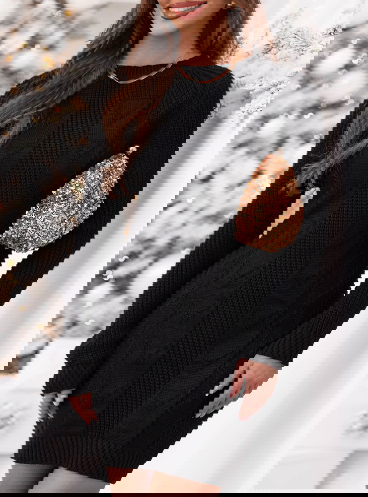 Czarna swetrowa sukienka mini Ansonia