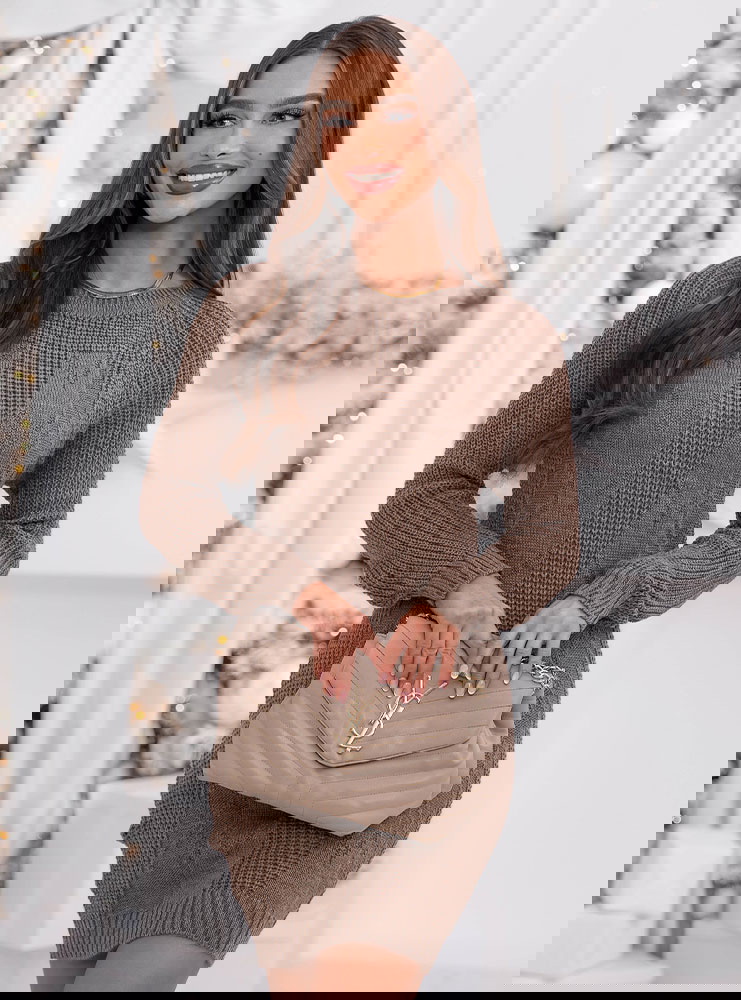 Swetrowa sukienka mini Ansonia -...