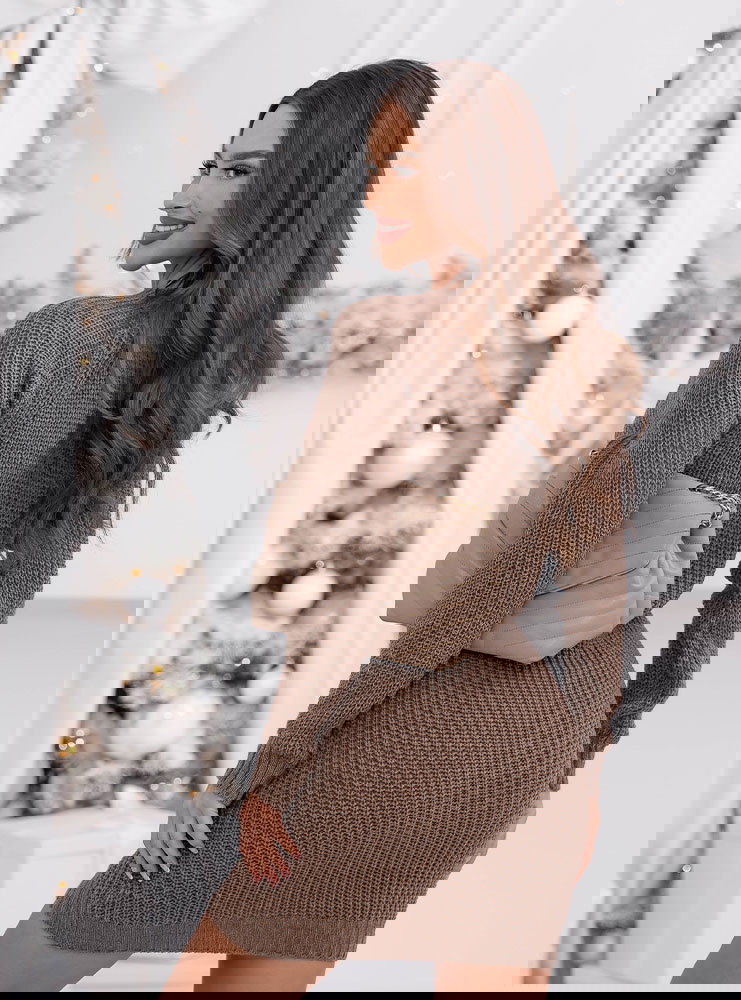 Swetrowa sukienka mini Ansonia -...