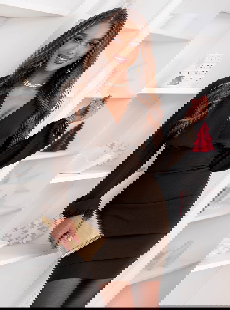 Czekoladowa sukienka mini na święta z...