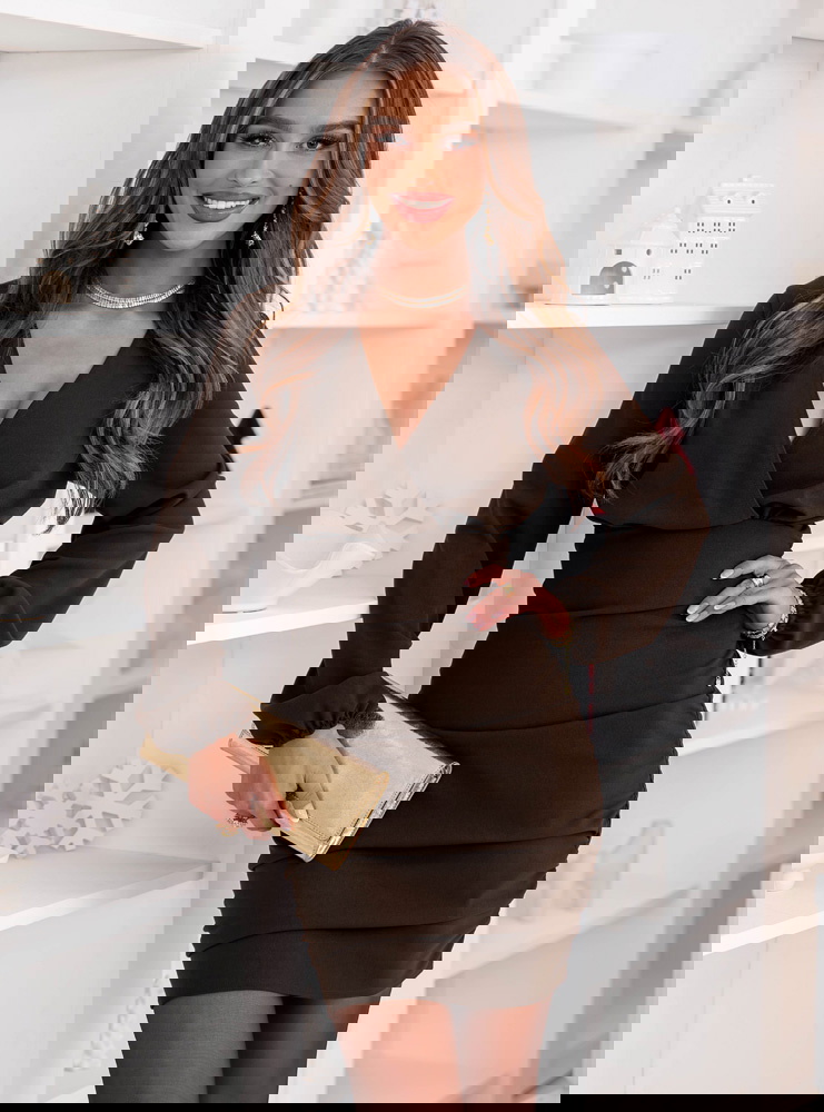 Czekoladowa sukienka mini na święta z...