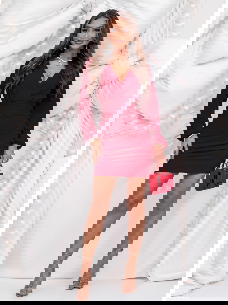 Bordowa sukienka mini na... 2