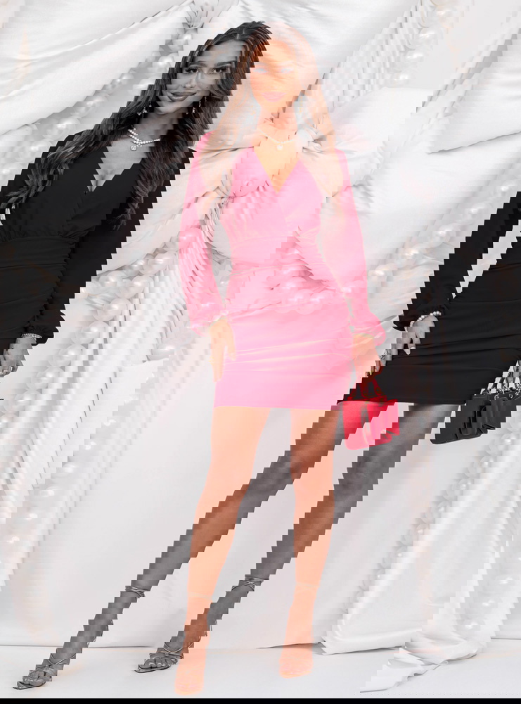 Bordowa sukienka mini na święta z...