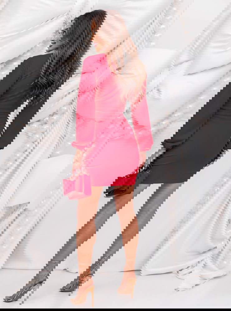 Malinowa sukienka mini na święta z...