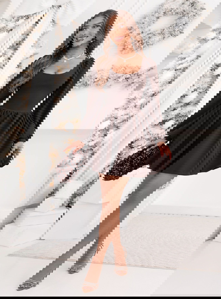 Czekoladowa rozkloszowana sukienka z...