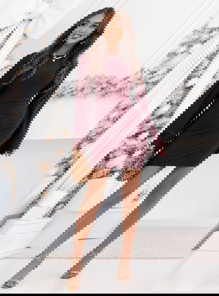 Bordowa dopasowana sukienka mini na...