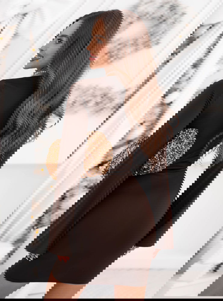 Czekoladowa dopasowana sukienka mini...