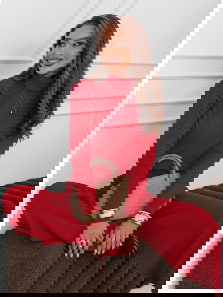 Malinowy komplet bluzka z...