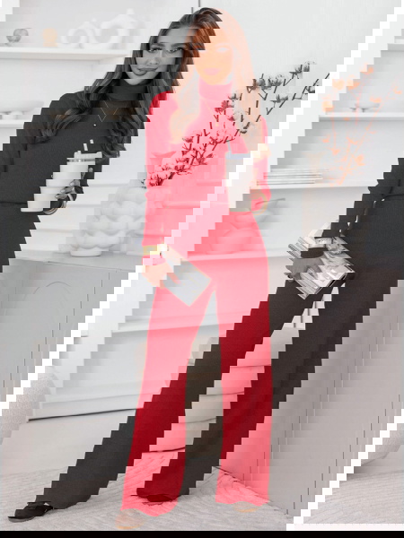 Malinowy komplet bluzka z... 2