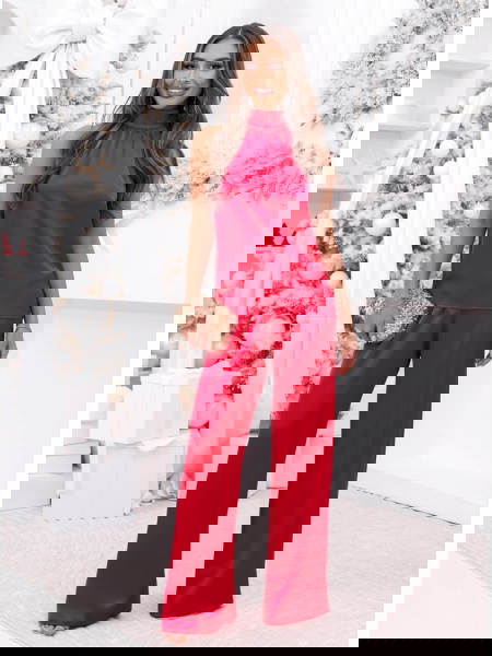 Malinowy satynowy... 2