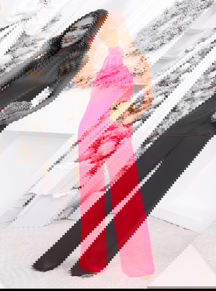 Malinowy satynowy świąteczny komplet...