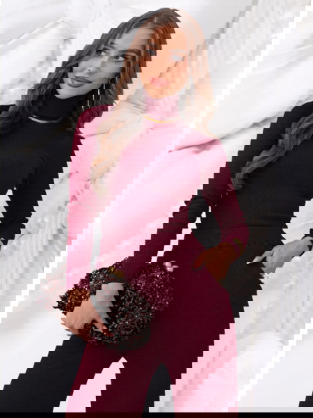 Bordowy prążkowany komplet... 2