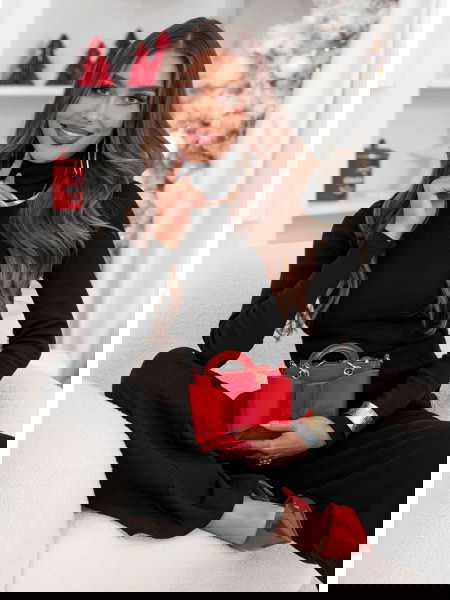 Czarny prążkowany komplet...