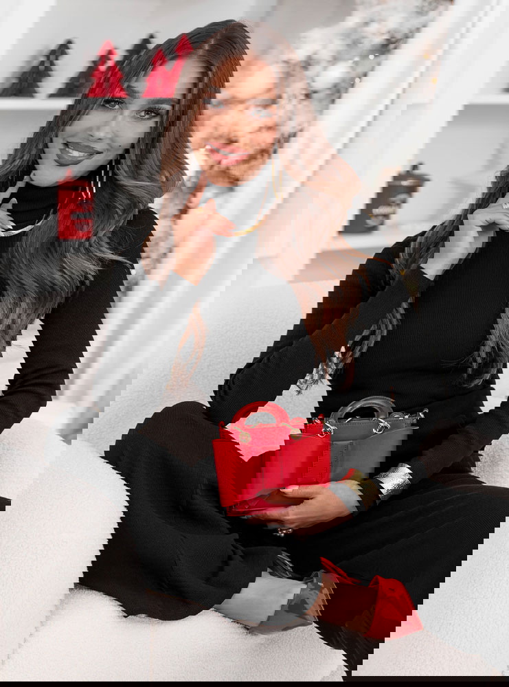 Czarny prążkowany komplet bluzka z...