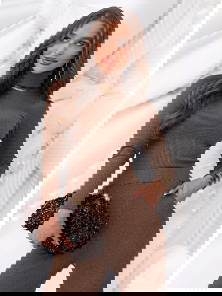 Prążkowany komplet bluzka z...