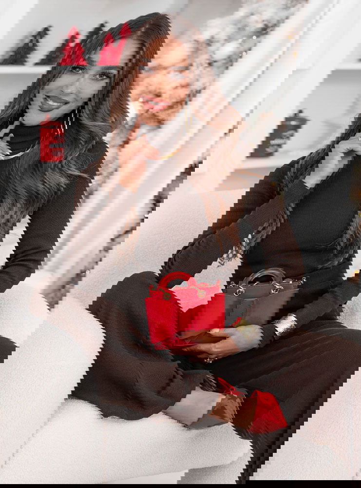 Czekoladowy prążkowany komplet bluzka...