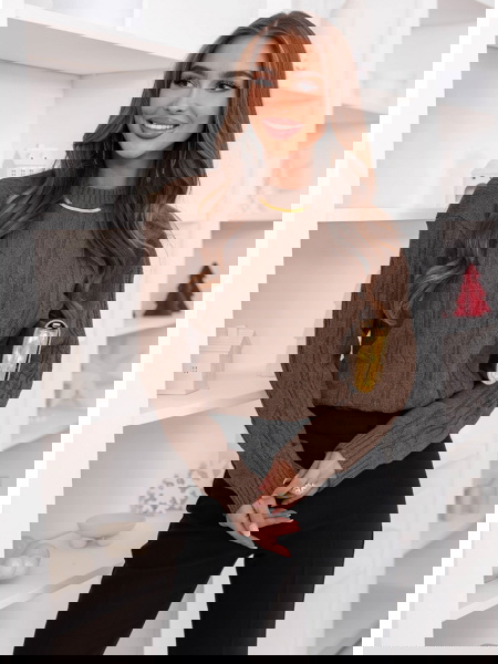 Czekoladowy sweter z... 2