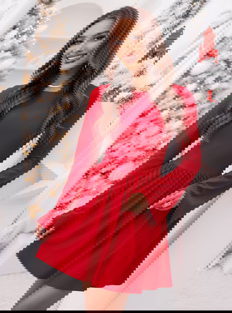 Malinowa rozkloszowana świąteczna...