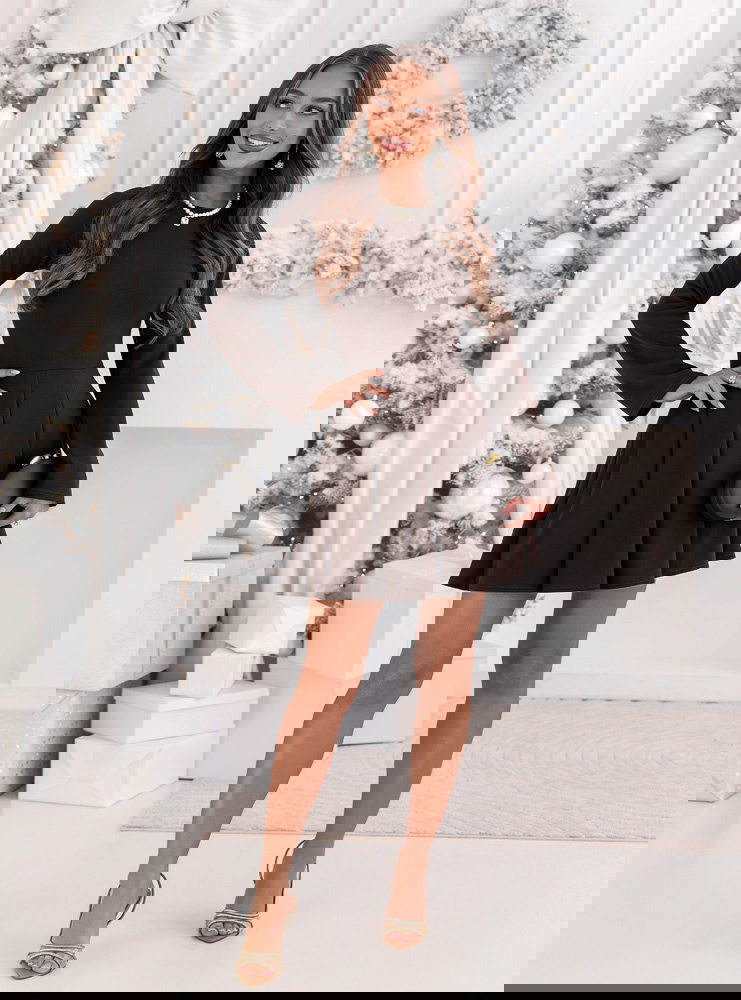 Czekoladowa rozkloszowana sukienka...