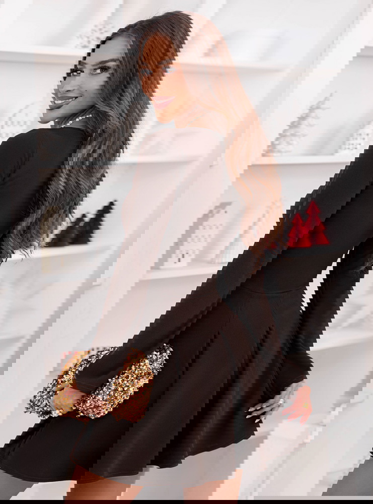 Czekoladowa rozkloszowana sukienka...