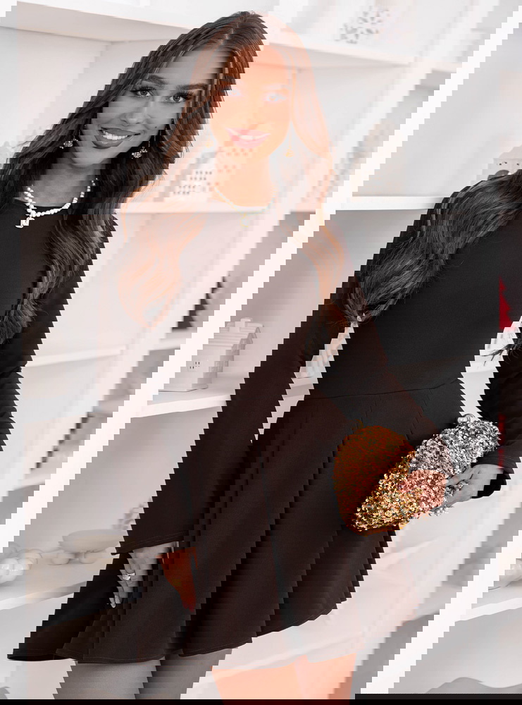 Czekoladowa rozkloszowana sukienka...