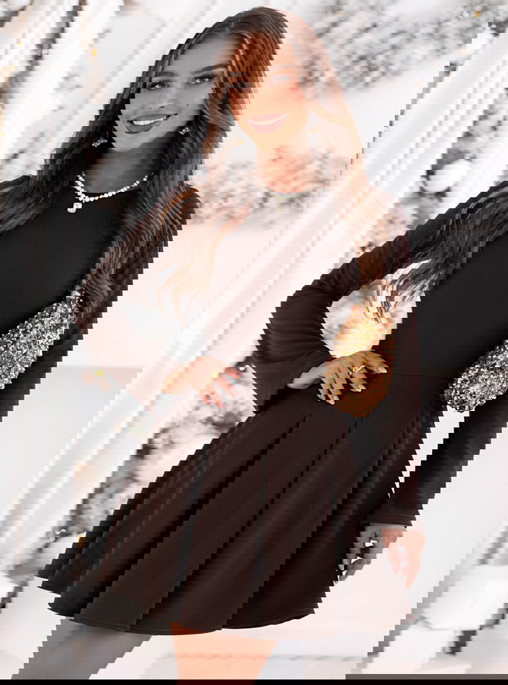 Czekoladowa rozkloszowana sukienka...