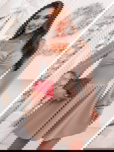 Beżowa świąteczna sukienka...