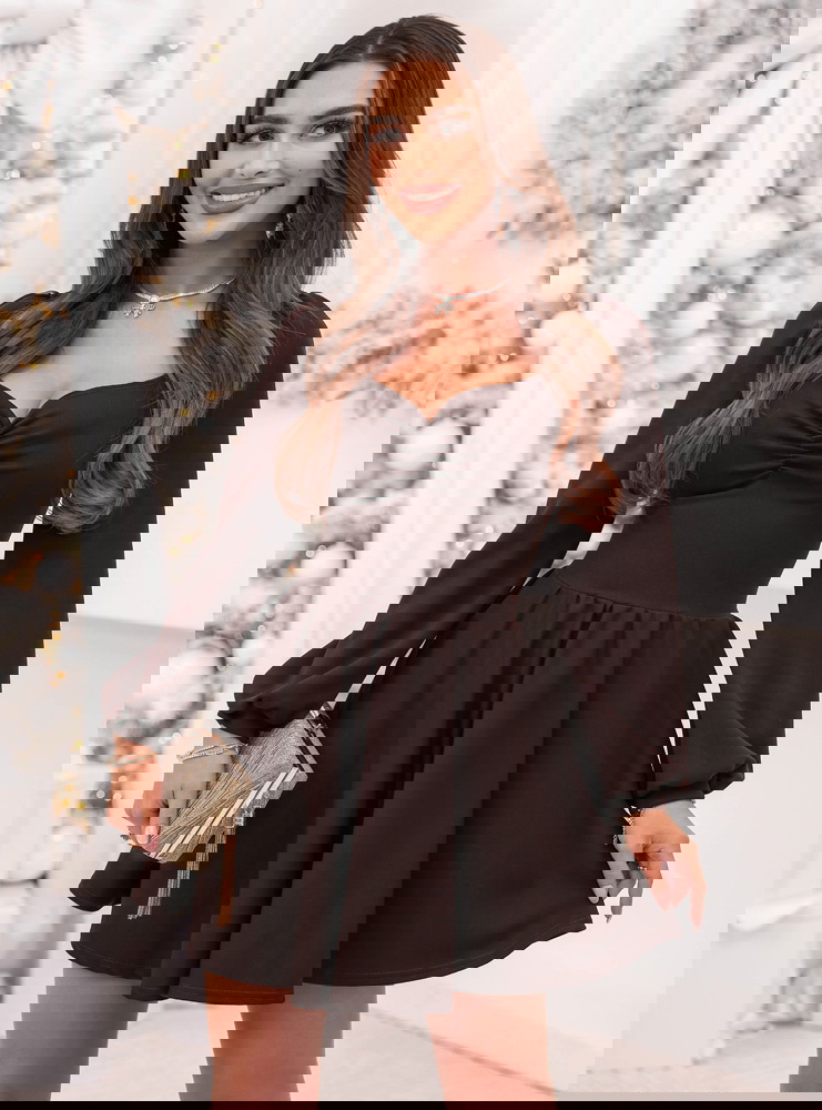 Czekoladowa świąteczna sukienka z...