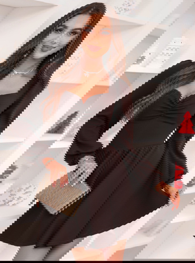 Czekoladowa świąteczna sukienka z...