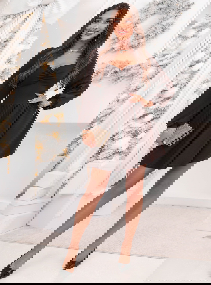 Czekoladowa świąteczna sukienka z...