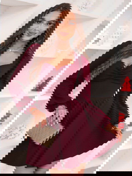 Bordowa świąteczna sukienka...