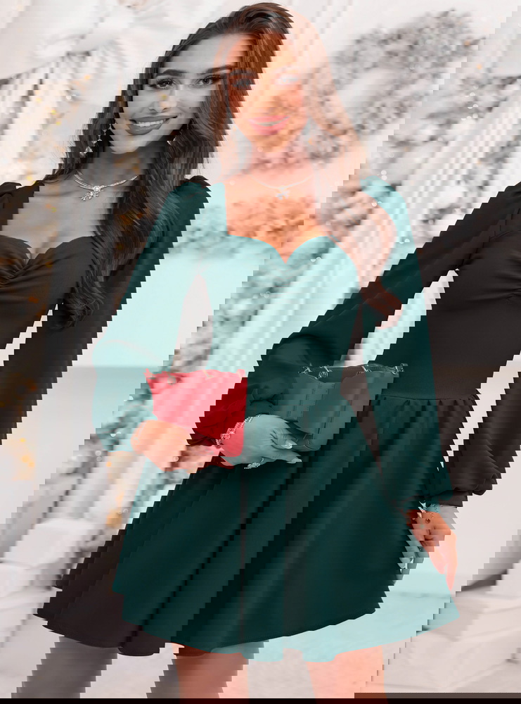 Świąteczna sukienka z marszczeniem na...