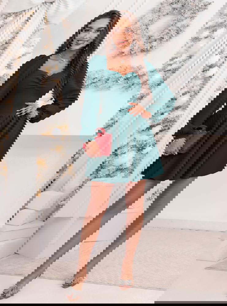 Świąteczna sukienka z marszczeniem na...