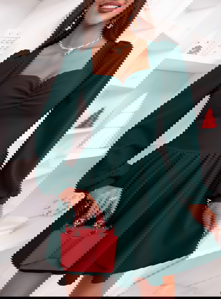 Świąteczna sukienka z marszczeniem na...