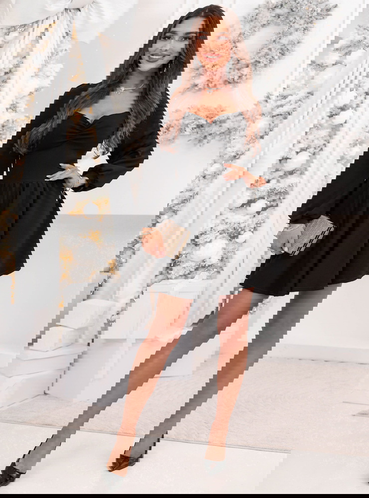 Czarna świąteczna sukienka z...