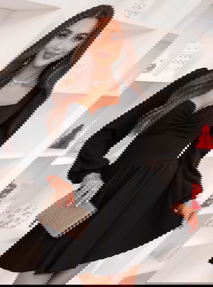 Czarna świąteczna sukienka z...