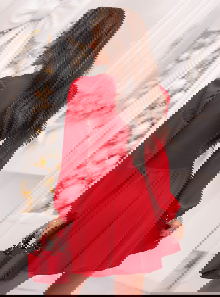 Malinowa świąteczna sukienka z...