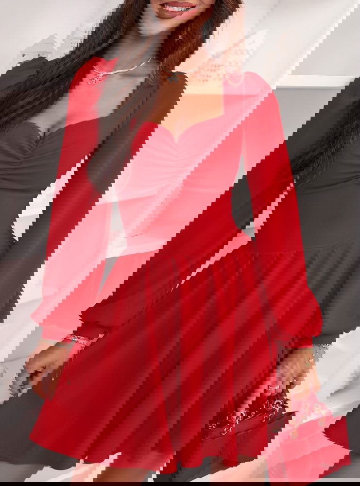 Malinowa świąteczna sukienka z...