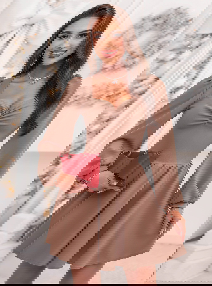 Świąteczna sukienka z marszczeniem na...