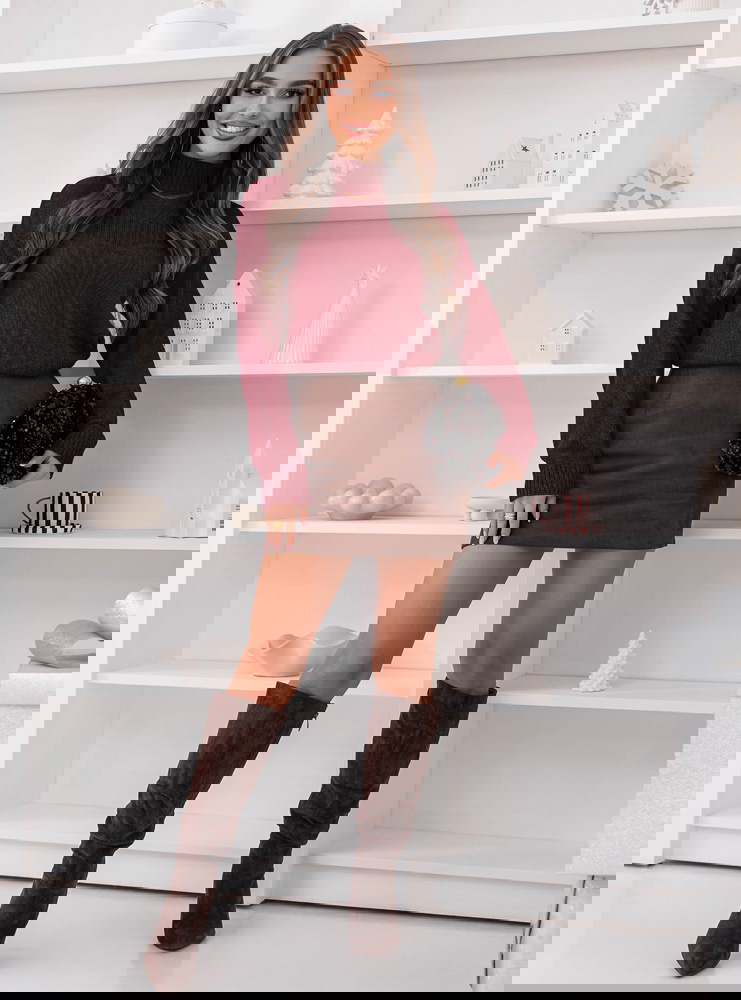 Bordowy sweter z półgolfem Philicia