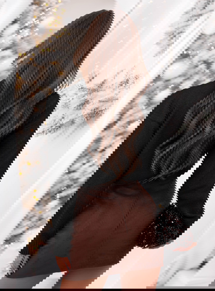 Czarny sweter z półgolfem Philicia