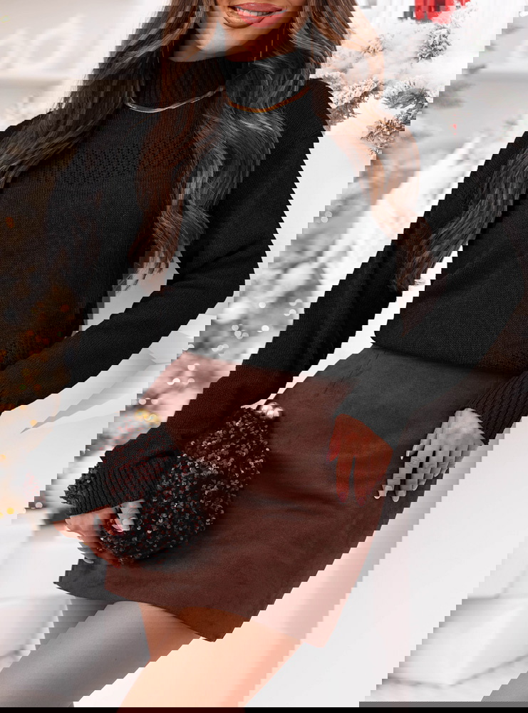 Czarny sweter z półgolfem Philicia