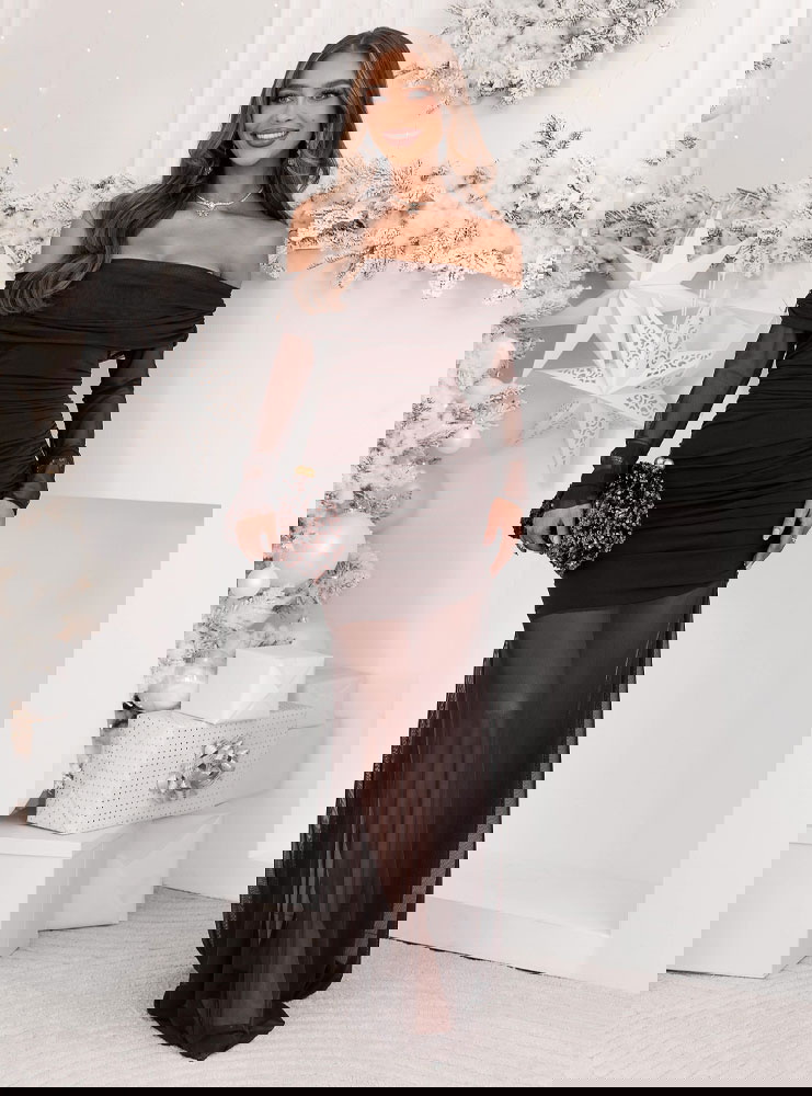 Czekoladowa sukienka na święta typu...