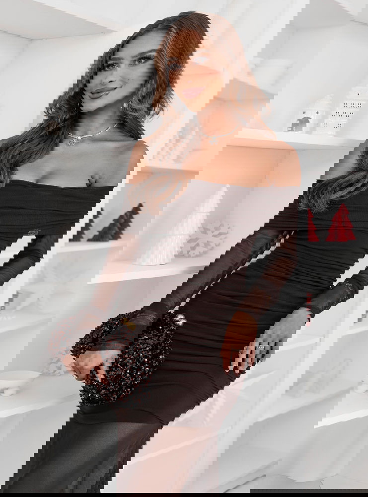 Czekoladowa sukienka na święta typu...