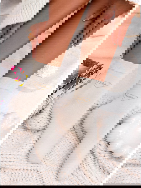 Jasnobeżowe skarpetki z...